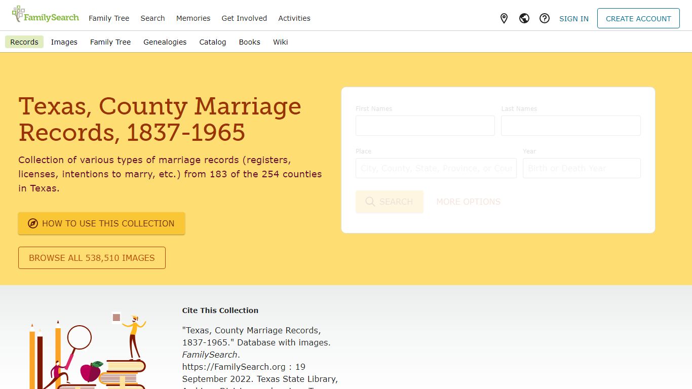 Texas, County Marriage Records, 1837-1965 • FamilySearch